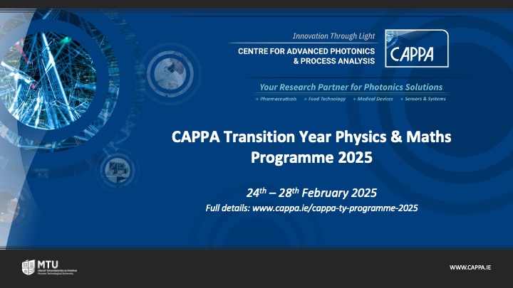 CAPPA TY Physics and Maths Programme 2025 - CAPPA